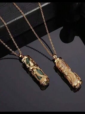 2pcs Chinese National Style 18-Karat Gold Plated With Gemstone Phoenix Pendant